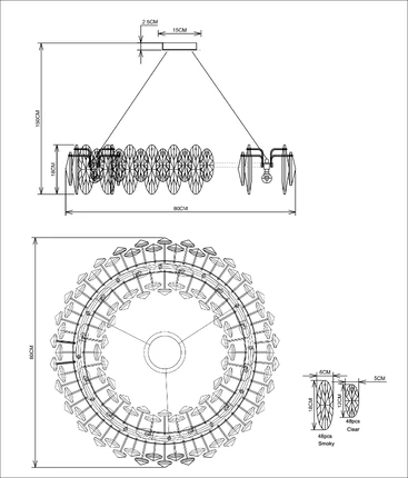 Подвесная люстра Divinare OPHELIA 7203/17 LM-12
